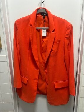 Express Orange Boyfriend Blazer